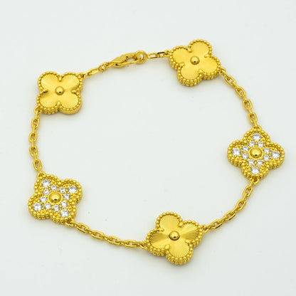 [Amore Jewelry] CLOVER 5 MOTIF LASER BRACELET COLLECTION