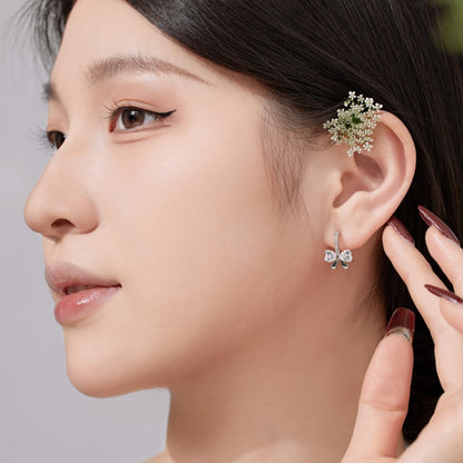 [Amore Jewelry]Exquisite Earrings With Heart-Shaped Bow Design