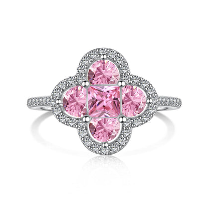 [Amore Jewelry]Luxurious Eternity Flower Shape Banquet Ring
