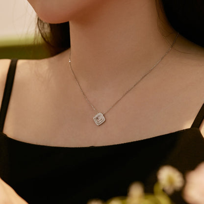 [Amore Jewelry]Sparkling Asscher Cut Necklace