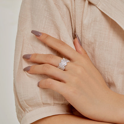 [Amore Jewelry]Luxurious Colorful Radiant Cut Daily Ring