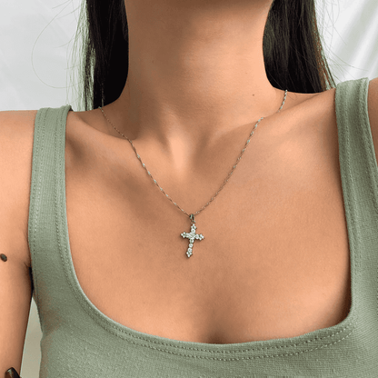 [Amore Jewelry]Delicate Cross Shape Necklace