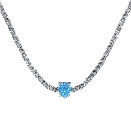 [Amore Jewelry]1.0 carat Unique Pear Cut Tennis Necklace