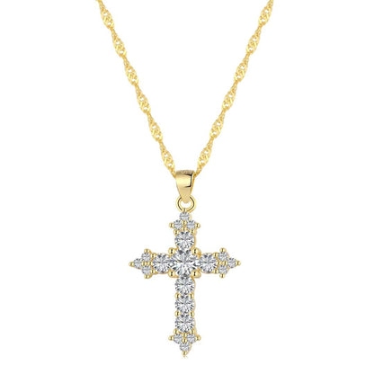 [Amore Jewelry]Delicate Cross Shape Necklace