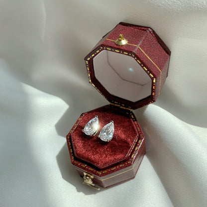 [Amore Jewelry]Ornate Water Drop Shape Earrings