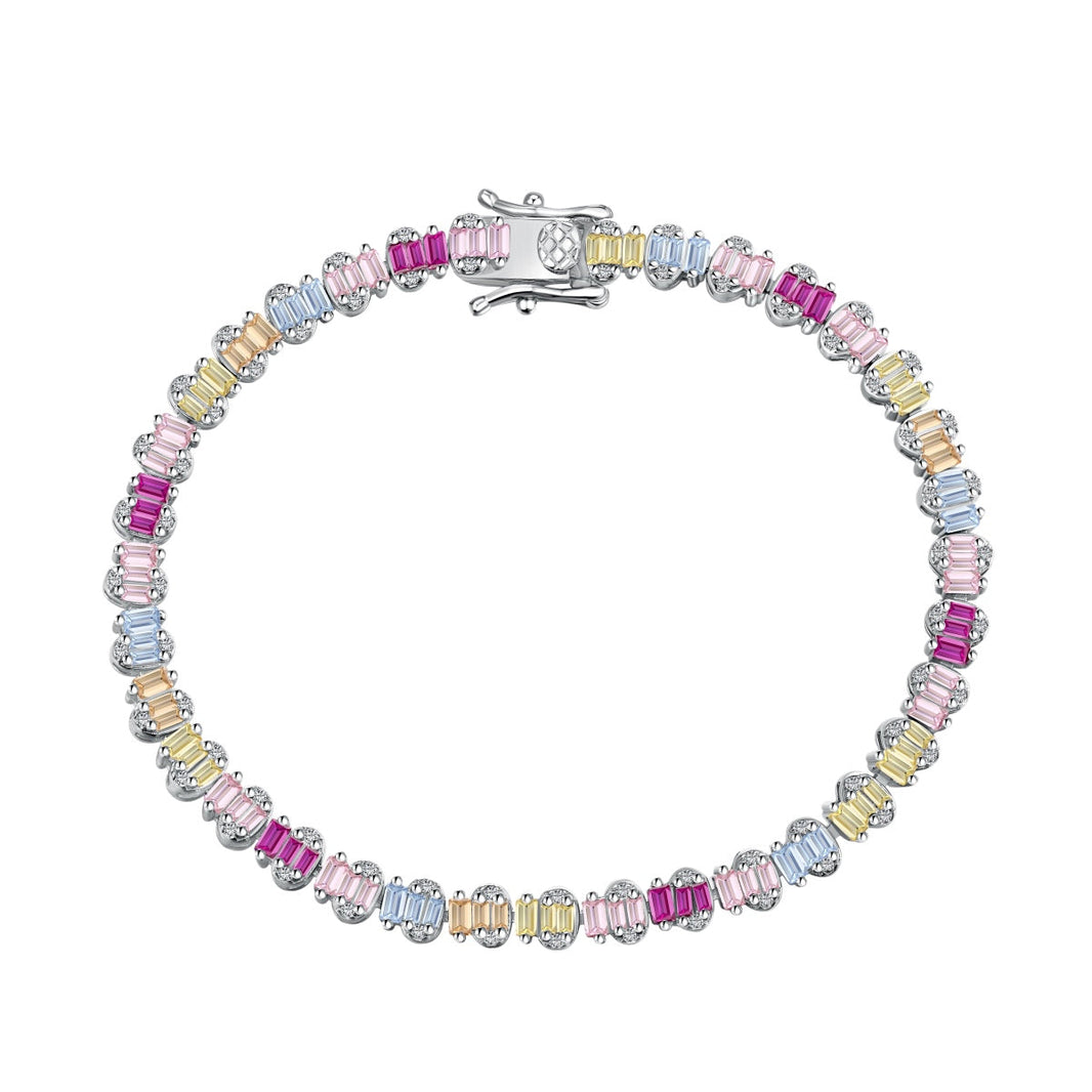 [Amore Jewelry]Delicate Colorful Emerald Cut Party Bracelet