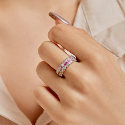 [Amore Jewelry]Ornate Colorful Radiant Cut Daily Ring