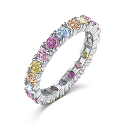 [Amore Jewelry]Dazzling Lustrous Round Cut Tennis Ring