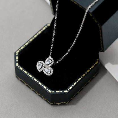 [Amore Jewelry]Elegant Flower Shape Pear Cut Necklace