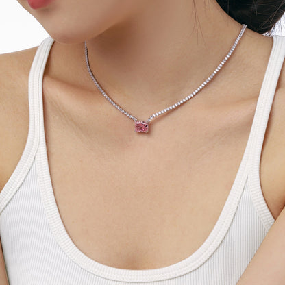 [Amore Jewelry]4.0 Carat Elegant Radiant Cut Necklace
