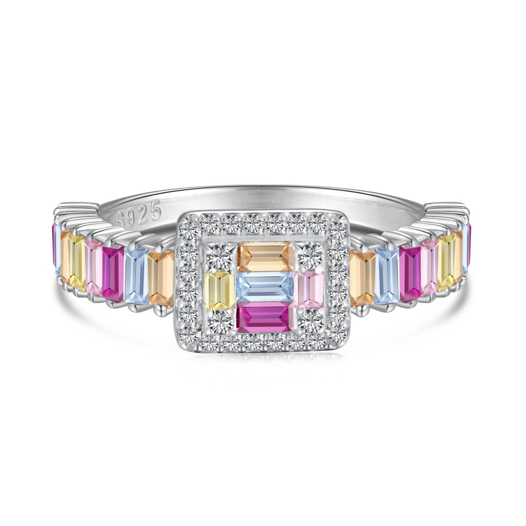 [Amore Jewelry]Exquisite Colorful Radiant Cut Party Ring