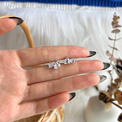 [Amore Jewelry]Double Heart-Shape Classic Princess Style Earrings