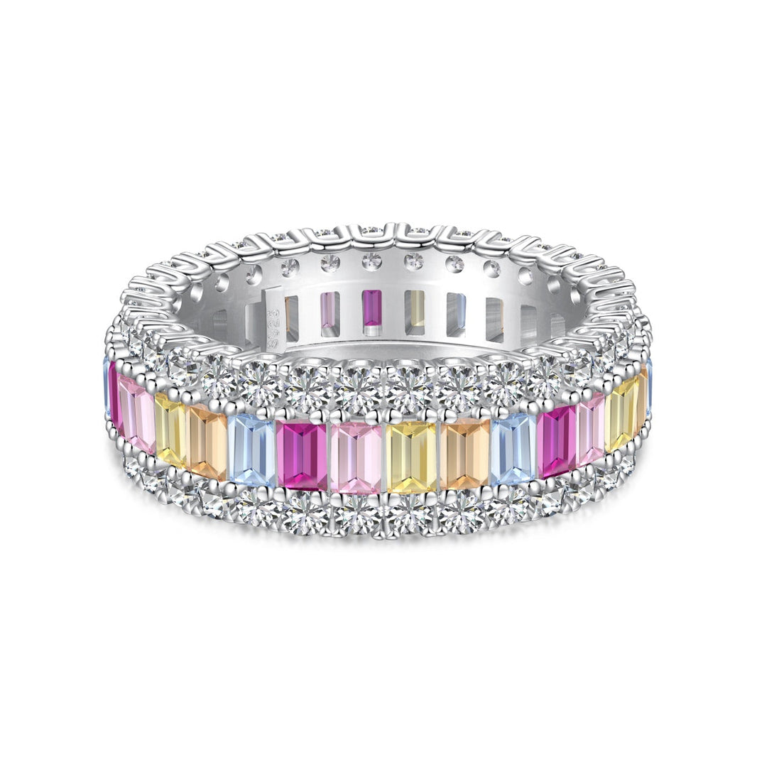 [Amore Jewelry]Dainty Colorful Radiant Cut Daily Ring