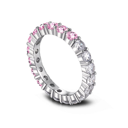 [Amore Jewelry]Sparkling Round Cut Tennis Ring