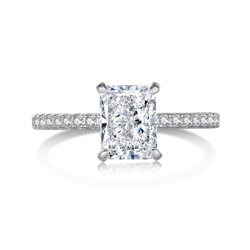 [Amore Jewelry]2.0 Carat Dazzling Sparkling Radiant Cut Party Ring