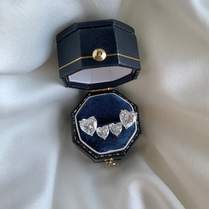 [Amore Jewelry]Double Heart-Shape Classic Princess Style Earrings