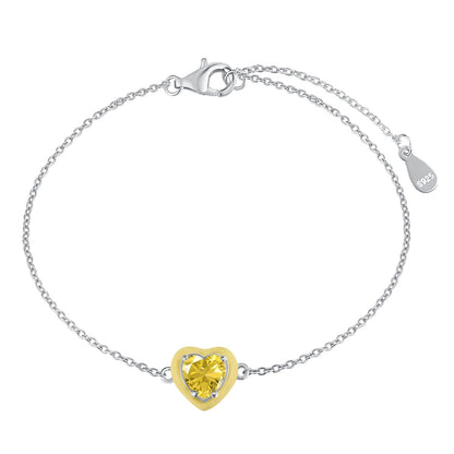 [Amore Jewelry]Sparkling Romantic Heart Shape Lover Bracelet