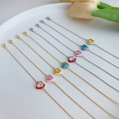 [Amore Jewelry]Sparkling Romantic Heart Shape Lover Bracelet