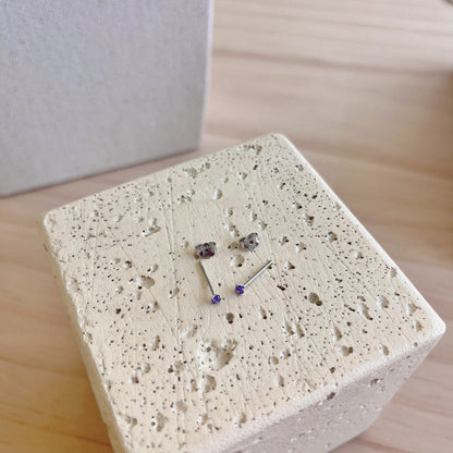 [Amore Jewelry]Delicate Solitaire Earrings