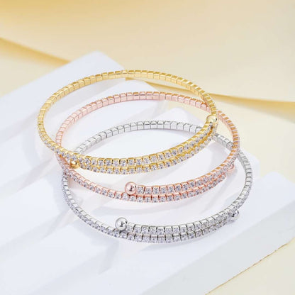 [Amore Jewelry]Row of Diamonds Round Fashion Bracelet