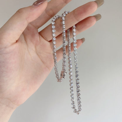 [Amore Jewelry]Ornate Heart Cut Tennis Necklace