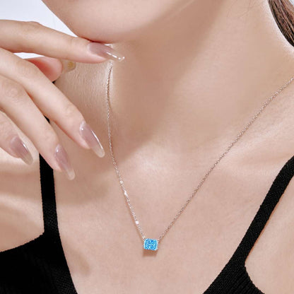 [Amore Jewelry]Luxurious Square Shape Colorful Necalack