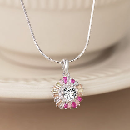 [Amore Jewelry]Charming Flower Colorful Necklace