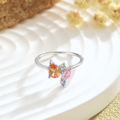 [Amore Jewelry]Radiant Colorful Multi Cut Daily Ring