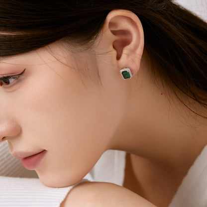 [Amore Jewelry]Luxurious Dainty Emerald Cut Banquet Earrings