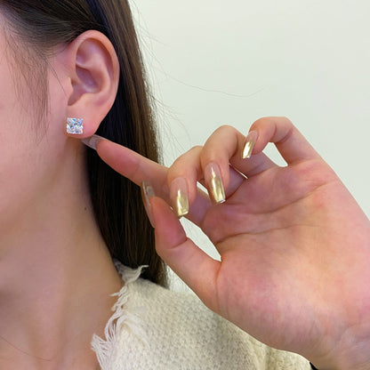 [Amore Jewelry]Ornate Square Shape Earrings