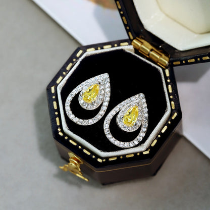 [Amore Jewelry]Sparkling Delicate Water Drop Shape Daily Earrings