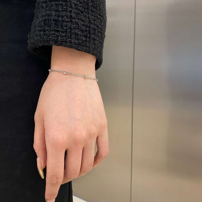 [Amore Jewelry]Delicate Bead Double Layer Bracelet