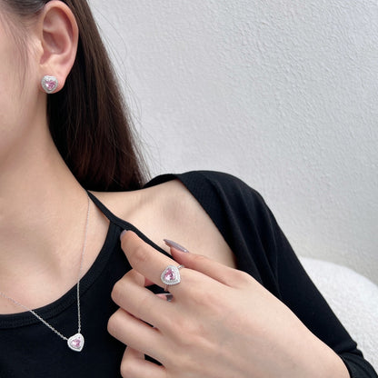 [Amore Jewelry]Dazzling Heart Shape Lover Earrings