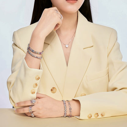 [Amore Jewelry]Delicate Colorful Multi Cut Party Bracelet