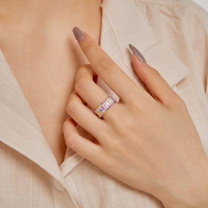 [Amore Jewelry]Dazzling Colorful Radiant Cut Party Ring