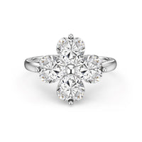[Amore Jewelry]Heart-shaped Four-Leaf Clover Ball Ring