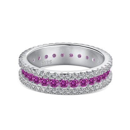 [Amore Jewelry]Delicate Colorful Round Cut Daily Ring
