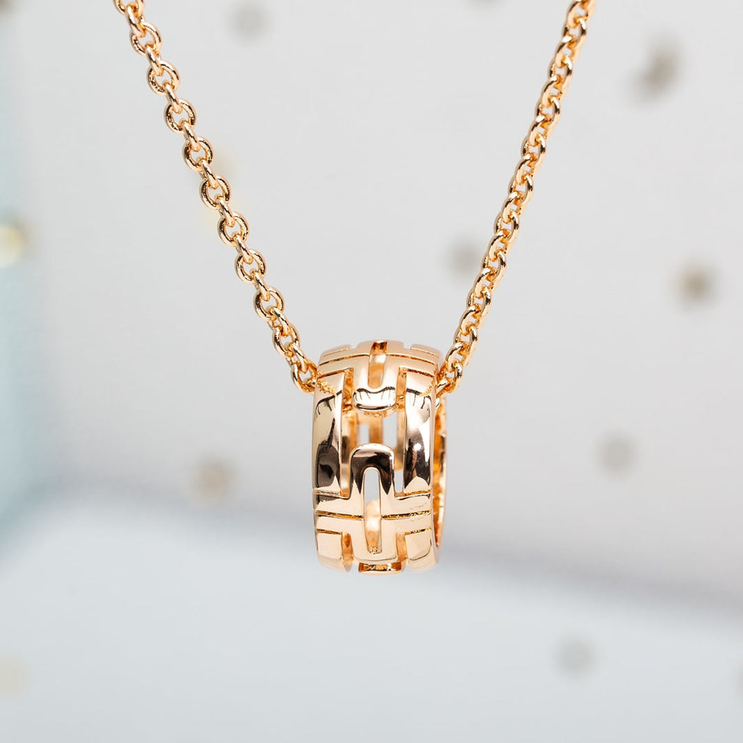 [Amore Jewelry]PARENTESI NECKLACE PINK GOLD
