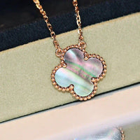 [Amore Jewelry]CLOVER 15MM  GRAY MOTHER OF PEARL NECKLACE