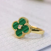 [Amore Jewelry]CLOVER MALACHITE RING GOLD DIAMOND
