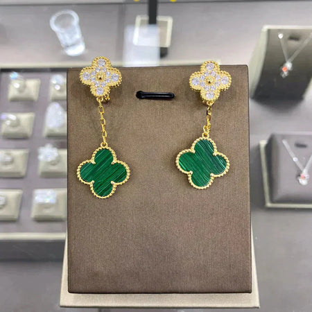 [Amore Jewelry]CLOVER  2 MOTIFS  DIAMOND  EARRINGS (MULTIPLE CHOICESç´