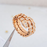 [Amore Jewelry]SERPENTI RING PINK GOLD DIAMOND DOUBLE ROW