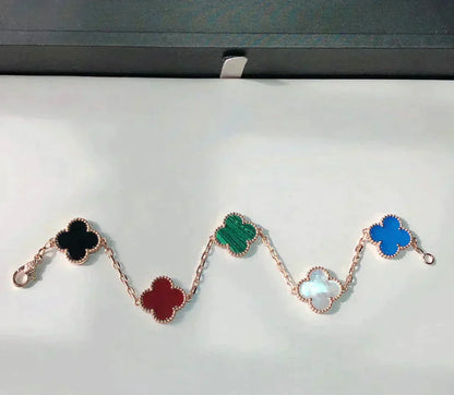 [Amore Jewelry]CLOVER 5 MOTIFS MULTICOLOR BRACELET