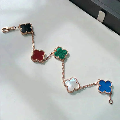 [Amore Jewelry]CLOVER 5 MOTIFS MULTICOLOR BRACELET