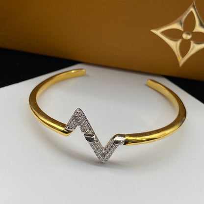 [Opulent Aurora]VOLTE UPSITE DOWN DIAMOND GOLD OPEN BRACELET