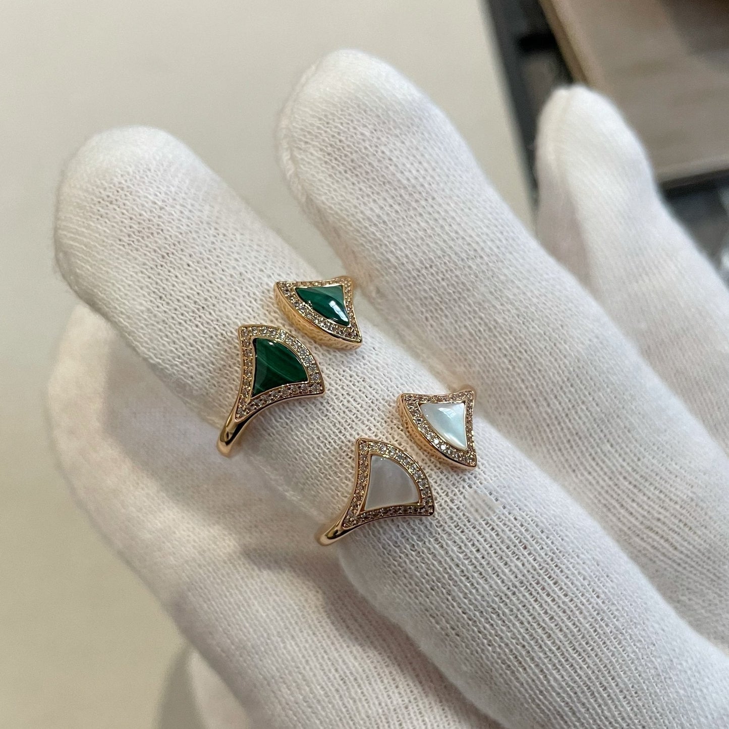 [Opulent Aurora]DREAM MOP DIAMOND OPEN RING