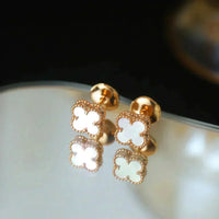 [Amore Jewelry]CLOVER MINI 9.5MM WHITE MOP EARRINGS