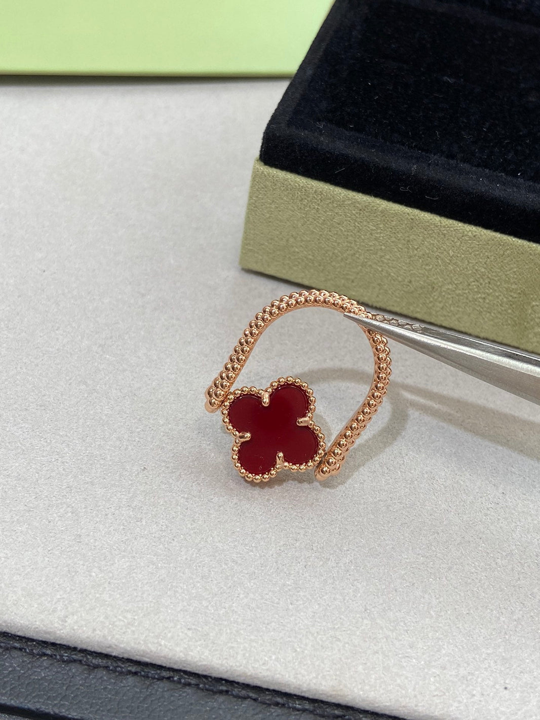 [Amore Jewelry]CLOVER RIVERSIBLE ROSE GOLD RING