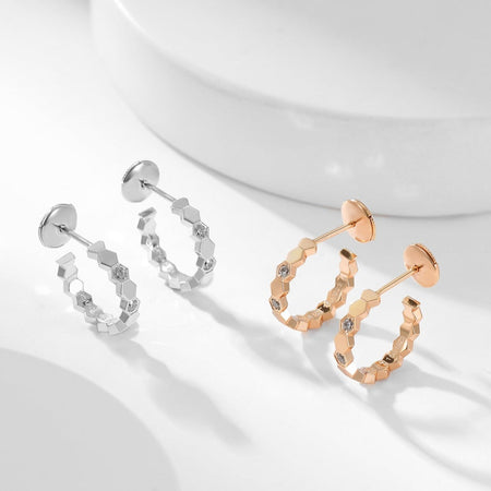 [Amore Jewelry]BEE LOVE DIAMOND HOOP EARRINGS