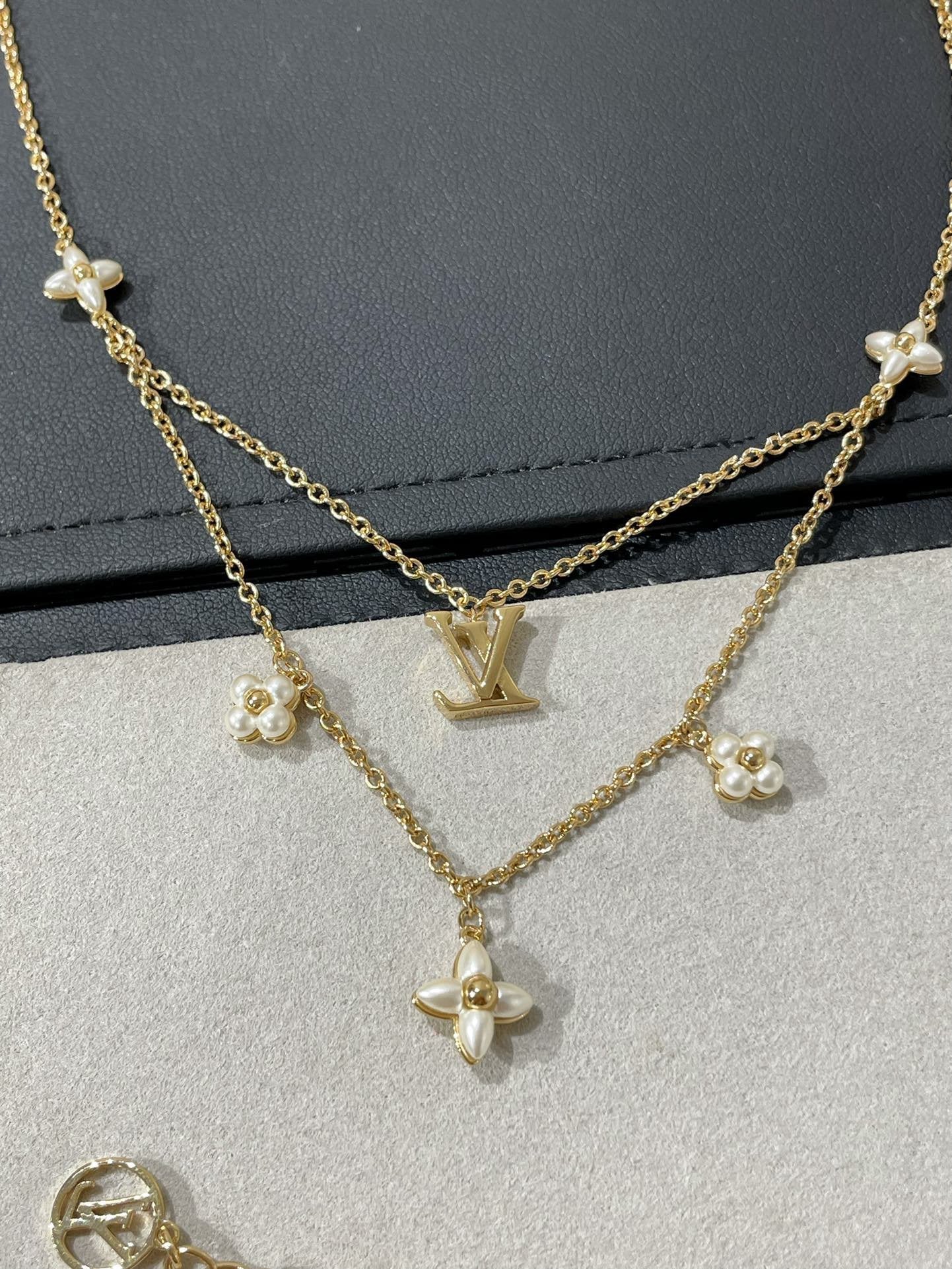 [Opulent Aurora]FLOWERGRAM GOLD MOP DOUBLE ROW NECKLACE